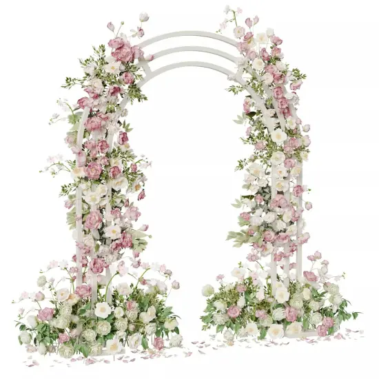 Strong 3-Pole Wedding Arch Stand Metal Flower Rack Door Frame Background Garden {1}