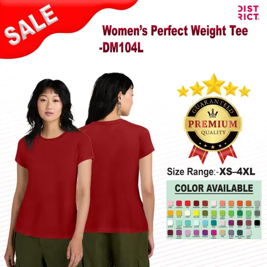 District&reg; Women&rsquo;s Perfect Weight Short Sleeve Crew Neck Tee Classic Red {2}