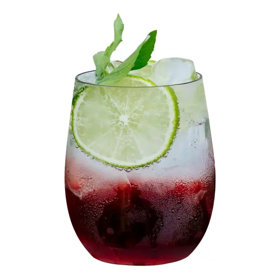 Clear Elegant Stemless Plastic Wine Glasses - 12 oz. (64 Glasses) {2}