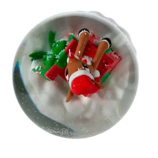 Kurt Adler 100MM Rudolph In Present Water Globe {5}