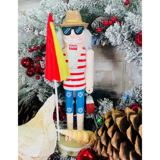 Santa's Workshop 14 in Day at the Beach Nutcracker Figurine {5}