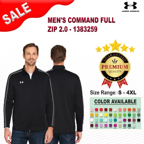 Under Armour&reg; Men's Command Full-Zip Mod gry/ wh {2}