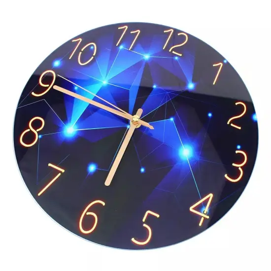 12" Blue Wall Clock, Silent & Large Wall Clocks for Living Room/Office {2}