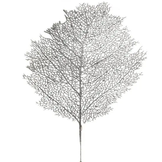 25-Inch Silver Glitter Mesh Leaf, 12 Pieces Christmas Accent, Perfect for Trees, Wreaths, Garland Displays {1}