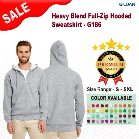 Gildan&reg; Heavy Blend Full-Zip Long Sleeve Hooded Sweatshirt FOREST GREEN {2}