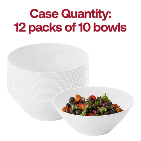 Solid White Organic Round Disposable Plastic Dessert Bowls - 6 oz. (120 Bowls) {5}