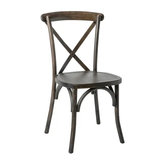 Merrick Lane Davisburg Stackable Wooden Cross Back Bistro Dining Chair Early American {2}