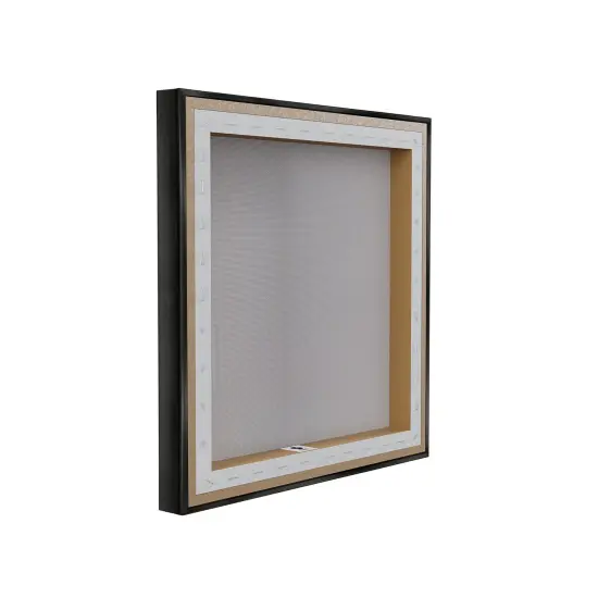 Stupell Industries Vintage French Floral with Script Framed Floater Canvas Wall Art Black Floater Frame {6}