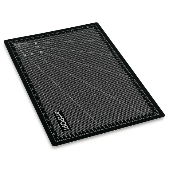 artPOP! Self Healing Cutting Mat, 12 x 18 inches, Grey and Black, Double-Sided with Grid, Non-Slip Surface for Fabric, Crafting, Scrapbooking, Sewing, Journals {2}