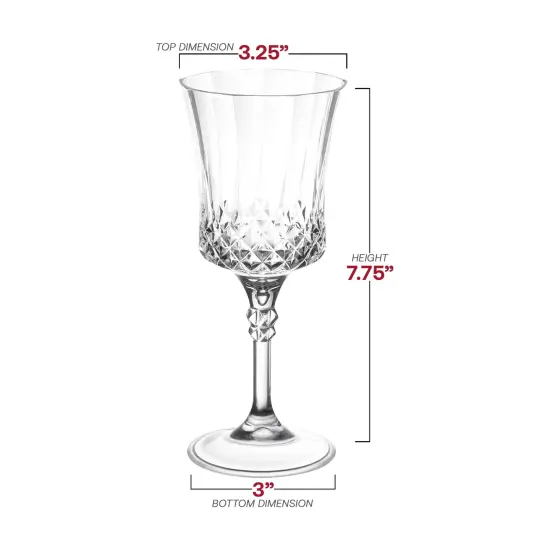 Crystal Cut Plastic Wine Goblets - 11 oz. (48 Goblets) {3}
