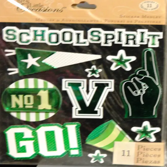 K & Company Life's Little Occasions Green School Spirit Dimensional Sticker Medley {1}
