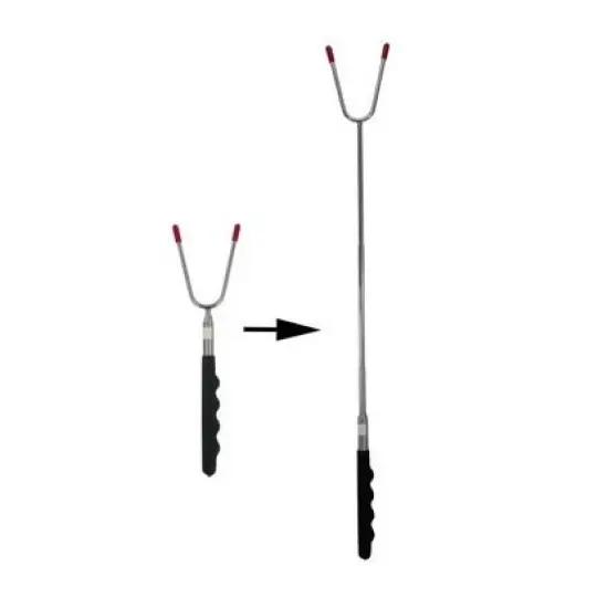 Telescoping Barbecue Fork, Camp Fire Roasting Stick, Extends from 10" to 33" Long, Great for BBQ Hot Dogs, Smores {4}