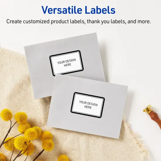 Avery Printable Rectangle Labels, Double Black Border, 2" x 3", Glossy White Rectangle Labels, Permanent, Laser/Inkjet, 80ct, Great for Product Labels {6}