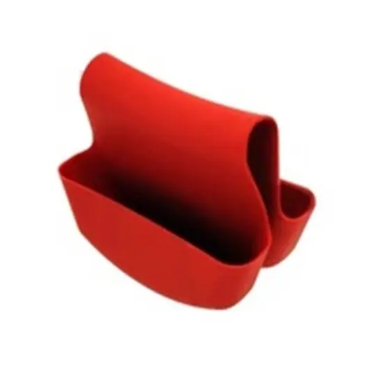 Handy Housewares Sink Caddy Saddle Flexible Sponge Holder - Fits Any Standard Double Kitchen Sink Red {6}