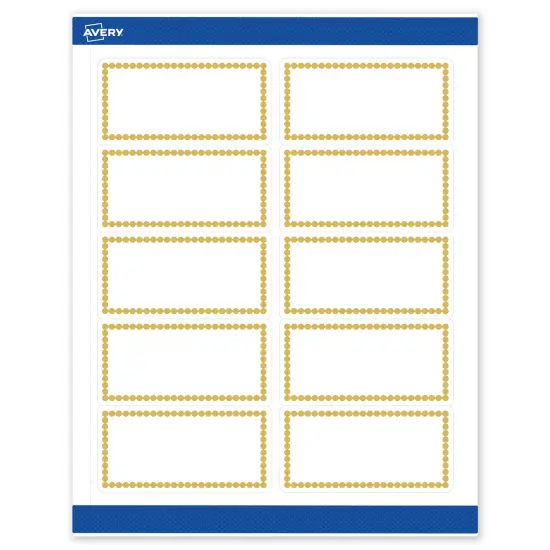 Avery Printable Rectangle Labels, Gold Beads, 2" x 4", Matte White Rectangle Labels, Permanent, Laser/Inkjet, 100ct, Great for Product Labels {1}