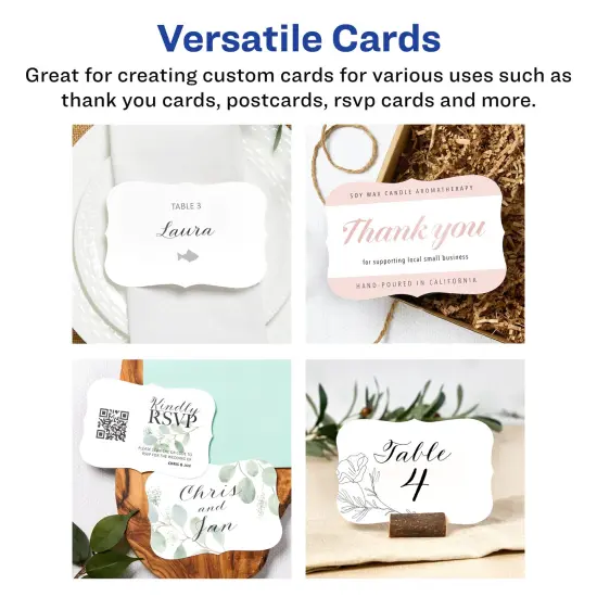 Avery Printable Matte White Edge Cards with Sure, 4" x 6" Rectangle {2}