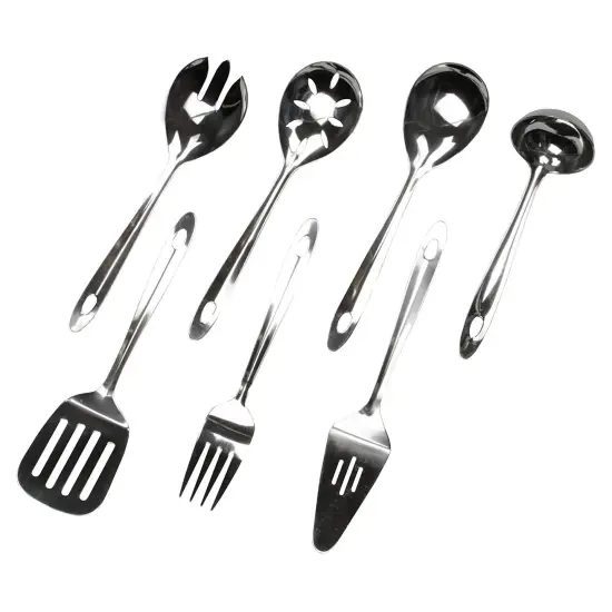 Chef Craft 9.5" Stainless Steel Slotted Serving Spoon with Sleek Mirror Finish {4}