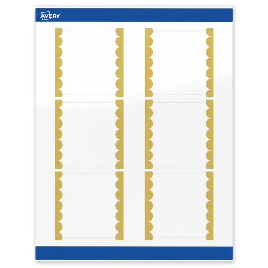 Avery Printable Square Labels, Gold Edge Dots, 3" x 3", Glossy White Square Labels, Permanent, Laser/Inkjet, 60ct, Great for Product Labels {1}