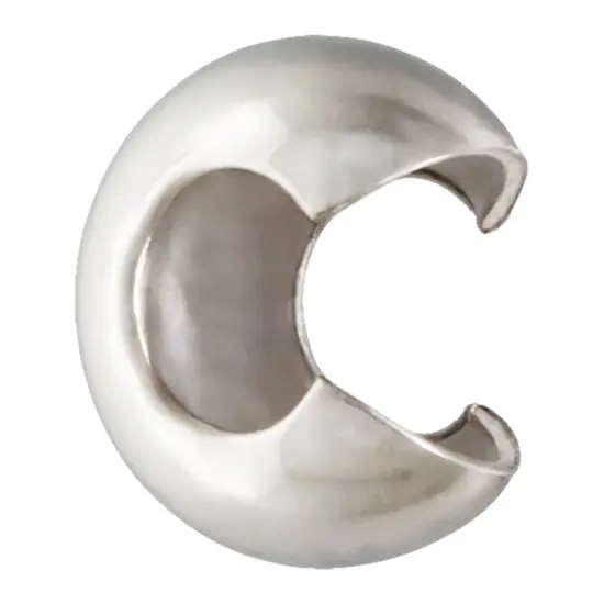 JewelrySupply Sterling Silver Crimp Covers 3mm - 4 Pack Jewelry Making Supplies Crimp Bead Covers for Bracelet Necklace DIY Findings {2}