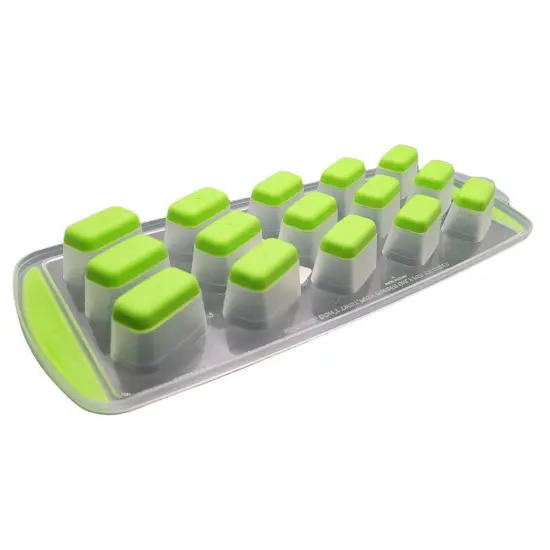 Handy Housewares 15 Rectangle Cube Flexible Silicone Bottom Push-Out Ice Cube Tray Green {6}