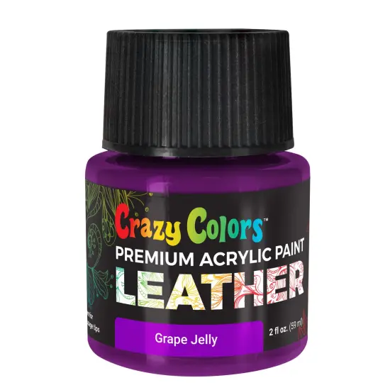 Grape Jelly Premium Acrylic Leather and Shoe Paint, 2 oz Bottle - Flexible, Crack, Scratch, Peel Resistant - Artist Create Custom Sneakers, Jackets, Bags, Purses, Furniture Artwork {1}