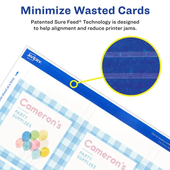 Avery Printable Matte White Cards with Sure Feed, 2.5" x 2.5" Square {3}