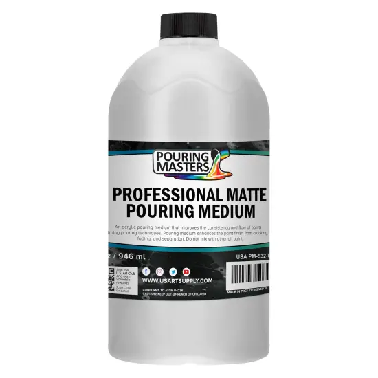32oz (Quart) Pouring Paint Matte Medium - Professional Acrylic Medium for Improving Paint Flow & Cell Effects Creator, Viscosity Adjuster {1}