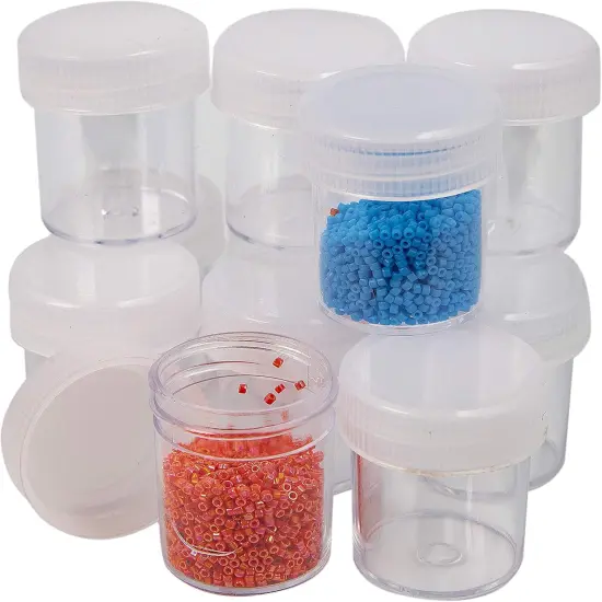 The Beadsmith Personality Case - Clear Storage Organizer Box, 8 x 8.5 x 1.75 inches - Includes 12 Small Containers with lids &ndash; 1.5 x 1.5 inches, Molded Case with Built-In Handle {5}