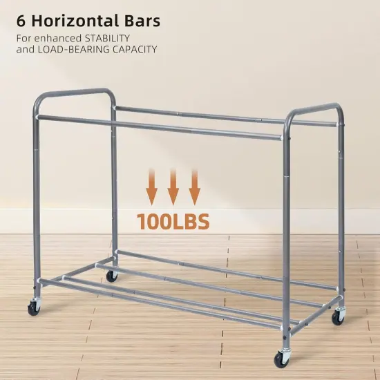 Laundry Sorter 4 Section, 47.8 Gal (181 L) Laundry Hamper with Wheels {2}