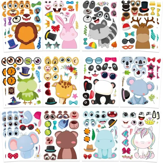 48 PC Make a Face Stickers - Mix & Match {2}