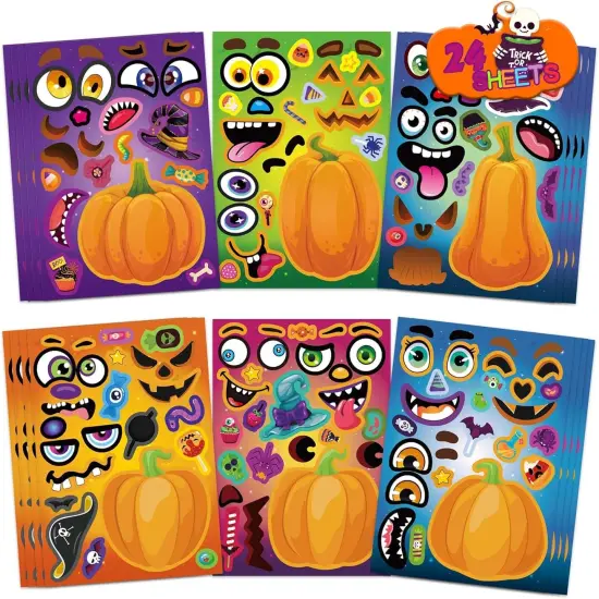 24 Sheets Make a Pumpkin Face Stickers {1}