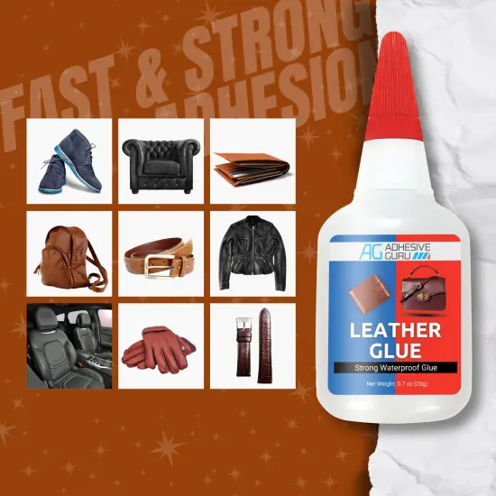 ADHESIVE GURU Leather Glue 0.7 oz &ndash; Clear, Fast-Setting Adhesive for Leather Repairs, Shoes, Bags & Furniture with Precision Tips {5}