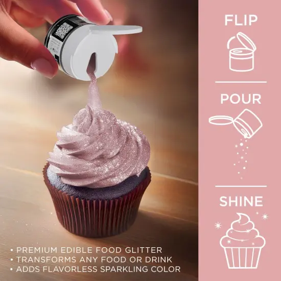 Bakell - Rose Gold Tinker Dust Edible Glitter (5g, 1x Jar) for Food, Desserts, and Beverages! {3}
