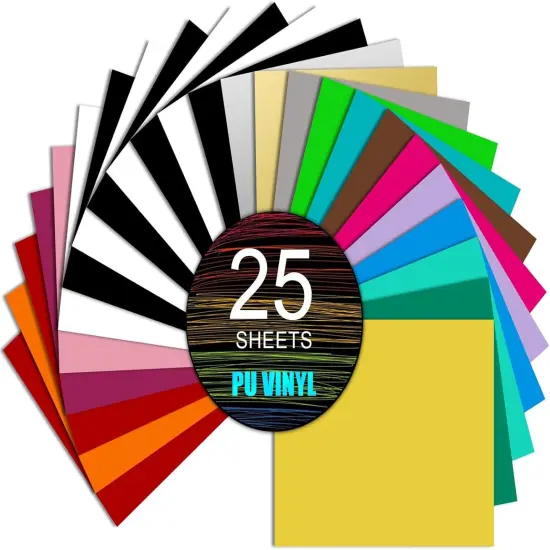 Heat Transfer Vinyl HTV Bundle-25 Sheets, Matte PU 12"x10" {1}