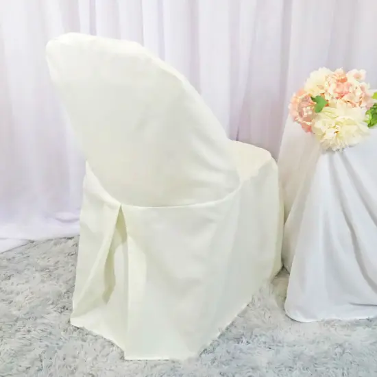 1 Piece Ivory Polyester Chair Cover for Elegant Folding Seating {2}