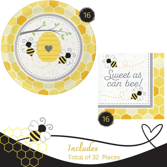 Bumblebee Party Supplies Bundle with Bumblebee Dinner Plates & Bumblebee Napkins - Serves 16 {2}