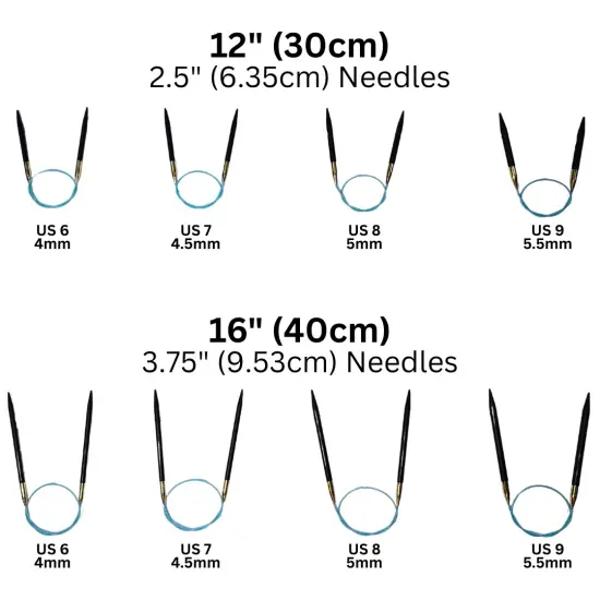 Blue Silk | Hat Set | Ebony Circular Knitting Needles | 8 Sizes | w/custom case {3}