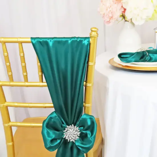 10 Pieces Satin Chair Sashes 8 by 108 inches Oasis {5}