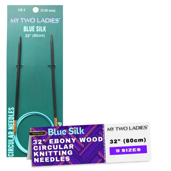 Blue Silk | 32" Circular Knitting Needles | Ebony | 9 Sizes {2}
