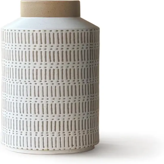 15.75" Rustic Ceramic Vase – Large Farmhouse Flower Vase for Home & Office Decor {1}