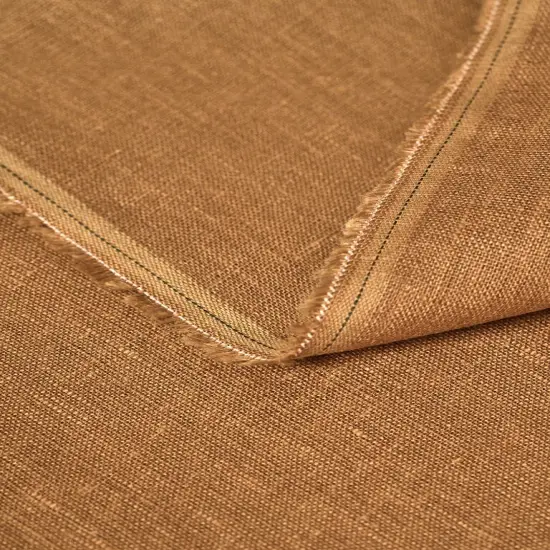 1 Yard Mocha Softened Pure Linen Fabric, Midweight Solid 54 Inches Wide for Apparel and Home Decor {3}