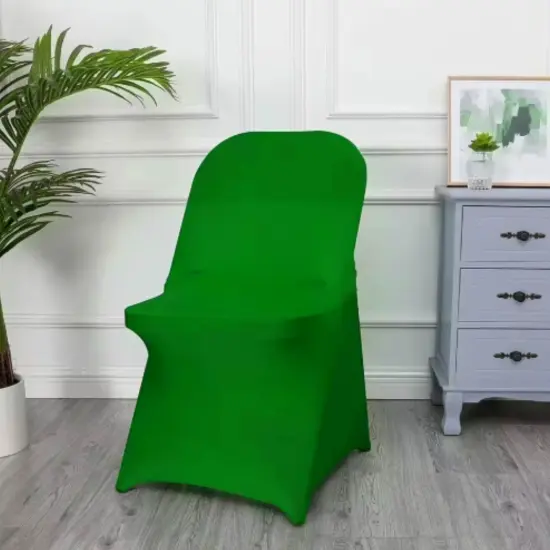 Emerald Green Stretch Chair Cover for Folding Event Seating {3}