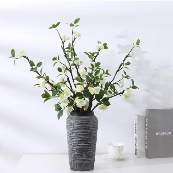 2PCS 31" Artificial Cherry Blossom Branches &ndash; Silk Long Stem Flowers for Vase & Event Decor Champagne {2}