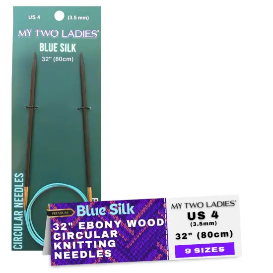 Blue Silk | 32" Circular Knitting Needles | Ebony | 9 Sizes {7}