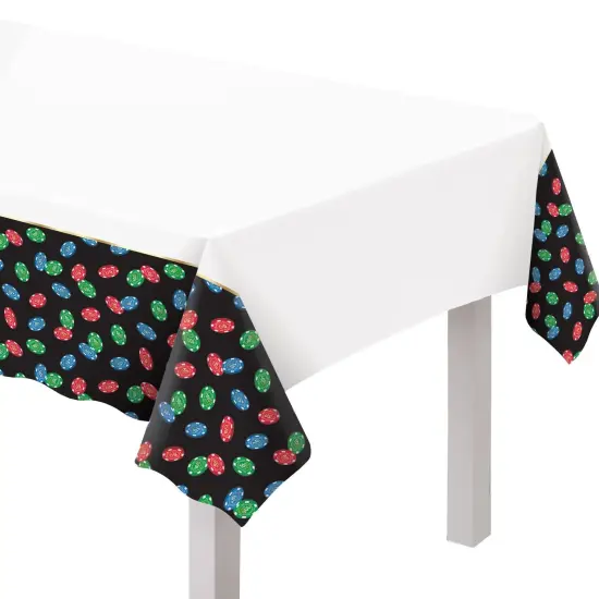 Roll the Dice Casino Party Plastic Table Cover - 54" x 96" {1}