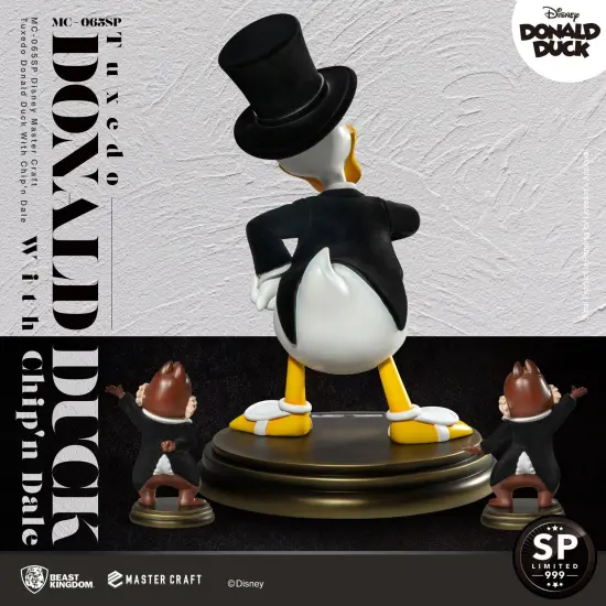Disney Master Craft Tuxedo Donald Duck (With Chip'n Dale) Table Top Statue {5}