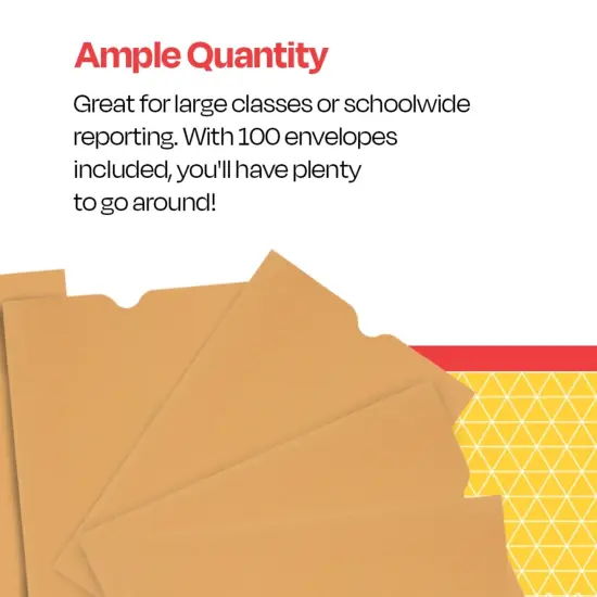 School Smart Report Card Envelope, 28 lb, 6 x 9 Inches, Kraft, Pack of 100 {6}