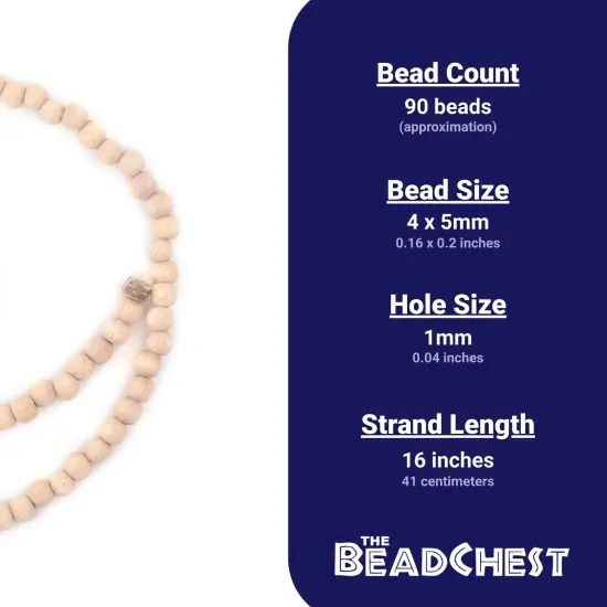 The Bead Chest Unwaxed Round Rosewood Beads (5mm) {4}