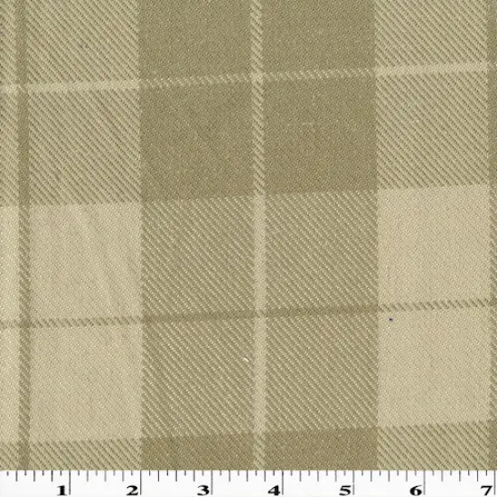Taupe/Beige Plaid Woven Twill Home Decorating Fabric By the Yard {1}