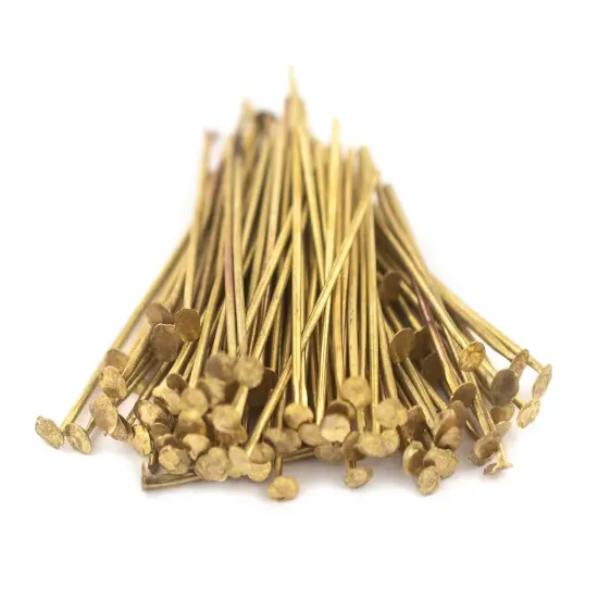 The Bead Chest Brass 21 Gauge 1 Inch Head Pins (Approx 100 pieces) {3}